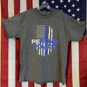 REFUND POLICE T-Shirt Gray Color